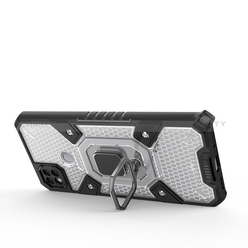 Funda Bumper Silicona y Plastico Mate Carcasa con Magnetico Anillo de dedo Soporte KC3 para Xiaomi Redmi 9C