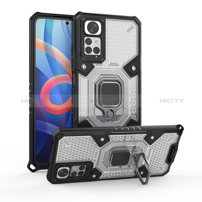 Funda Bumper Silicona y Plastico Mate Carcasa con Magnetico Anillo de dedo Soporte KC3 para Xiaomi Redmi Note 11 4G (2022)