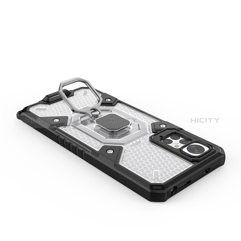 Funda Bumper Silicona y Plastico Mate Carcasa con Magnetico Anillo de dedo Soporte KC3 para Xiaomi Redmi Note 11 4G (2022)