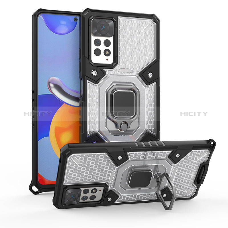 Funda Bumper Silicona y Plastico Mate Carcasa con Magnetico Anillo de dedo Soporte KC3 para Xiaomi Redmi Note 12 Pro 4G