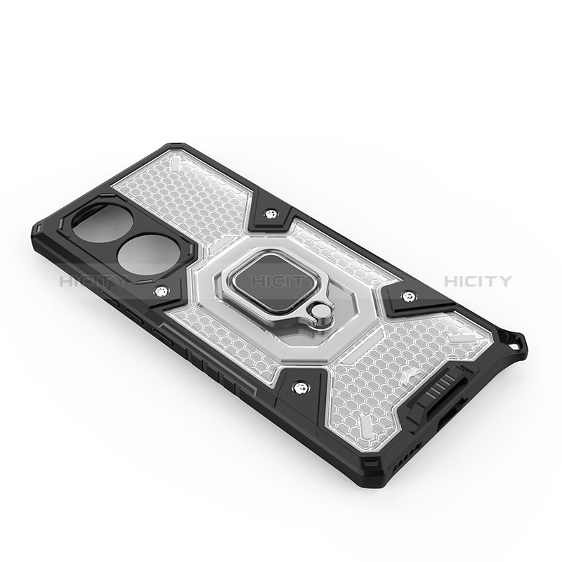 Funda Bumper Silicona y Plastico Mate Carcasa con Magnetico Anillo de dedo Soporte KC4 para Huawei Nova 9 Pro