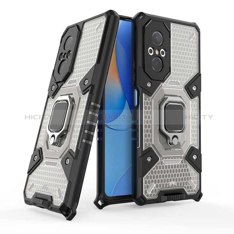 Funda Bumper Silicona y Plastico Mate Carcasa con Magnetico Anillo de dedo Soporte KC4 para Huawei Nova 9 SE