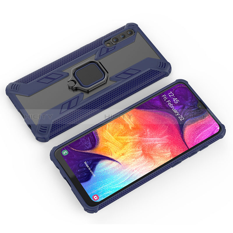 Funda Bumper Silicona y Plastico Mate Carcasa con Magnetico Anillo de dedo Soporte KC4 para Samsung Galaxy A30S