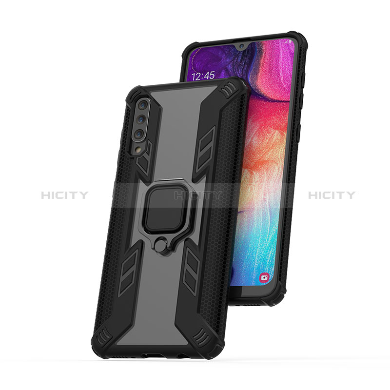 Funda Bumper Silicona y Plastico Mate Carcasa con Magnetico Anillo de dedo Soporte KC4 para Samsung Galaxy A30S