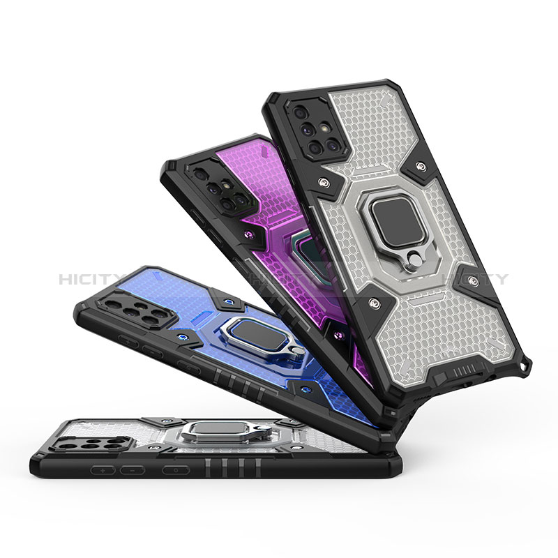 Funda Bumper Silicona y Plastico Mate Carcasa con Magnetico Anillo de dedo Soporte KC4 para Samsung Galaxy A71 5G