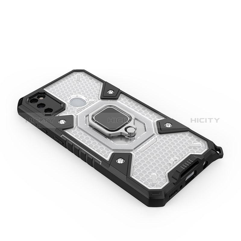 Funda Bumper Silicona y Plastico Mate Carcasa con Magnetico Anillo de dedo Soporte KC4 para Samsung Galaxy M21