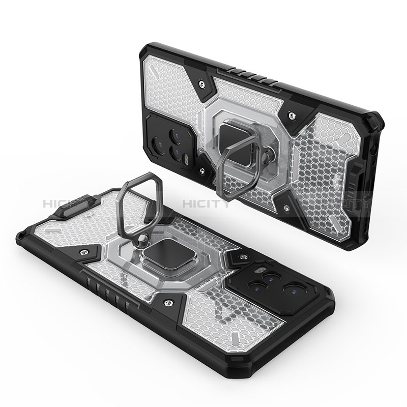 Funda Bumper Silicona y Plastico Mate Carcasa con Magnetico Anillo de dedo Soporte KC4 para Vivo Y33s