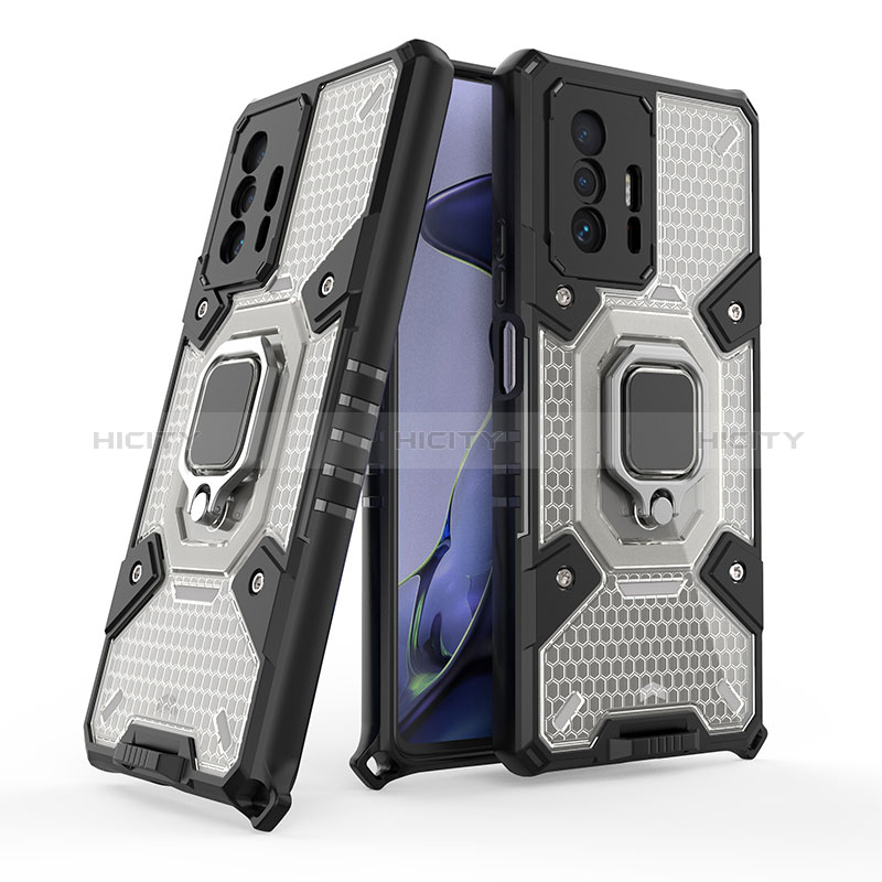 Funda Bumper Silicona y Plastico Mate Carcasa con Magnetico Anillo de dedo Soporte KC4 para Xiaomi Mi 11T 5G