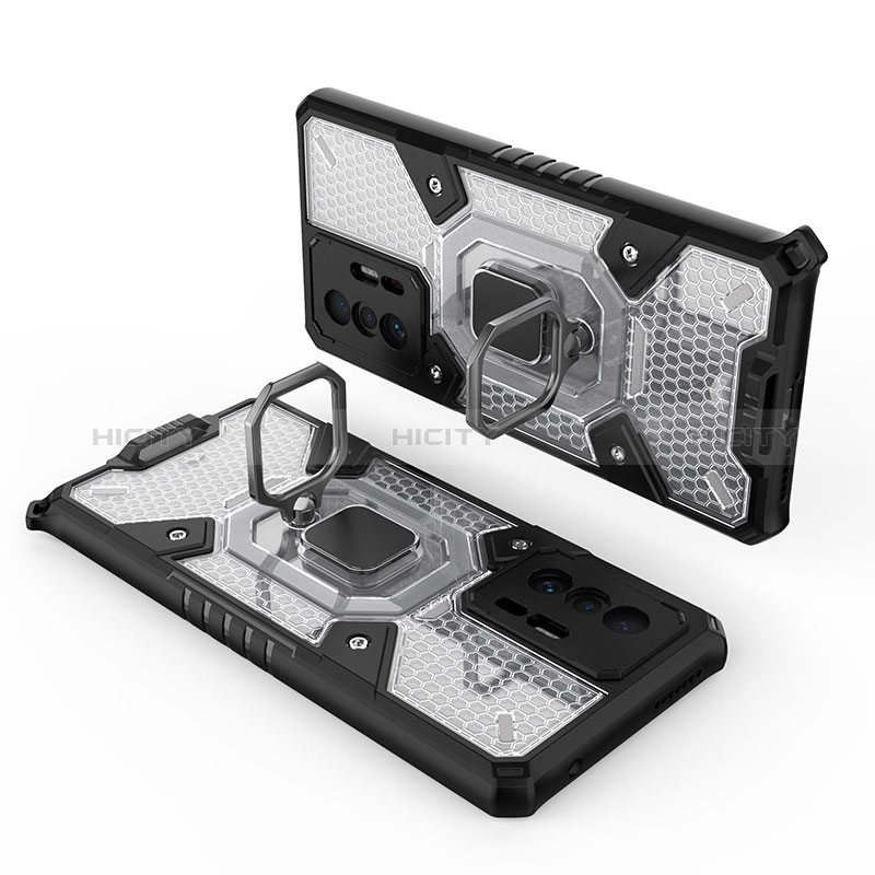 Funda Bumper Silicona y Plastico Mate Carcasa con Magnetico Anillo de dedo Soporte KC4 para Xiaomi Mi 11T 5G