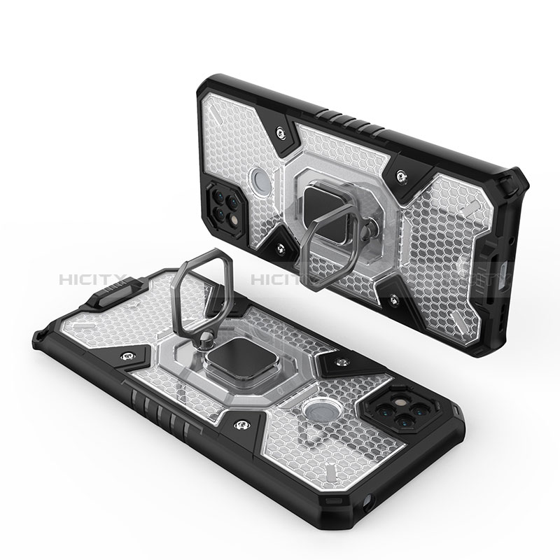 Funda Bumper Silicona y Plastico Mate Carcasa con Magnetico Anillo de dedo Soporte KC4 para Xiaomi POCO C3