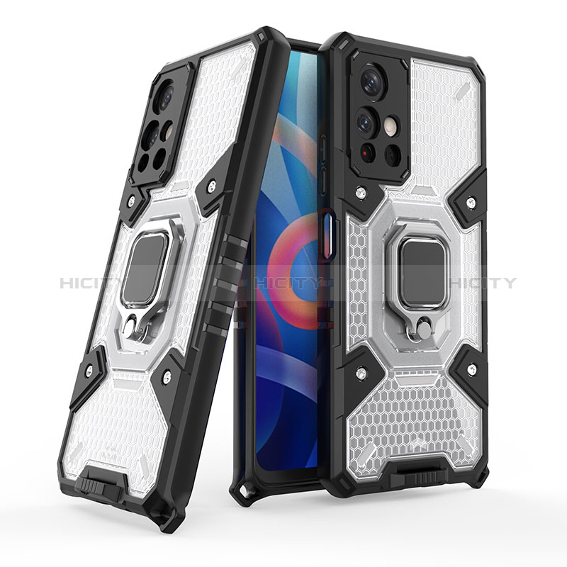 Funda Bumper Silicona y Plastico Mate Carcasa con Magnetico Anillo de dedo Soporte KC4 para Xiaomi Poco M4 Pro 5G