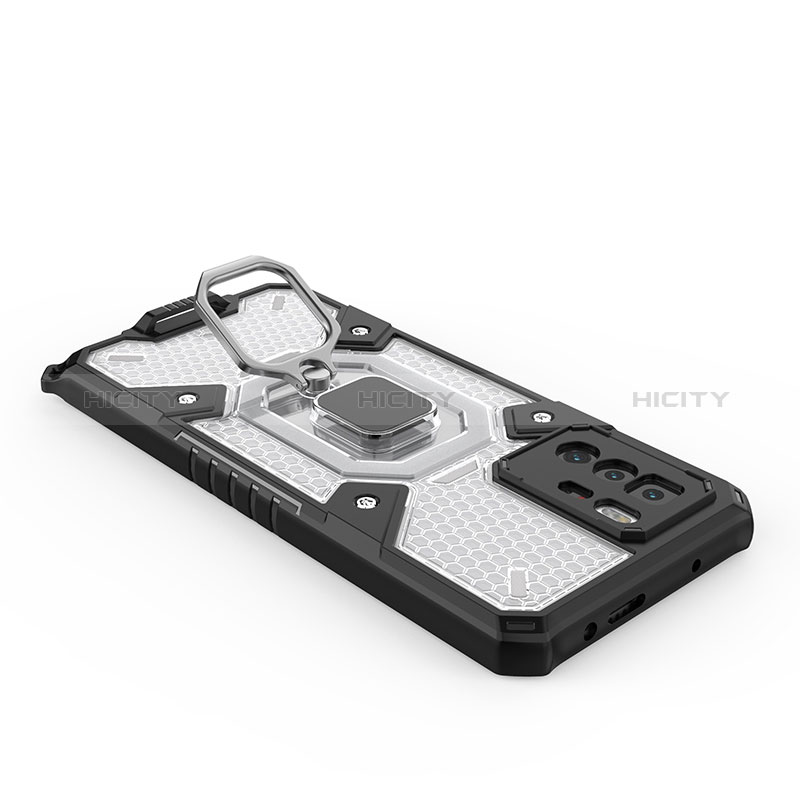 Funda Bumper Silicona y Plastico Mate Carcasa con Magnetico Anillo de dedo Soporte KC4 para Xiaomi Poco X3 GT 5G