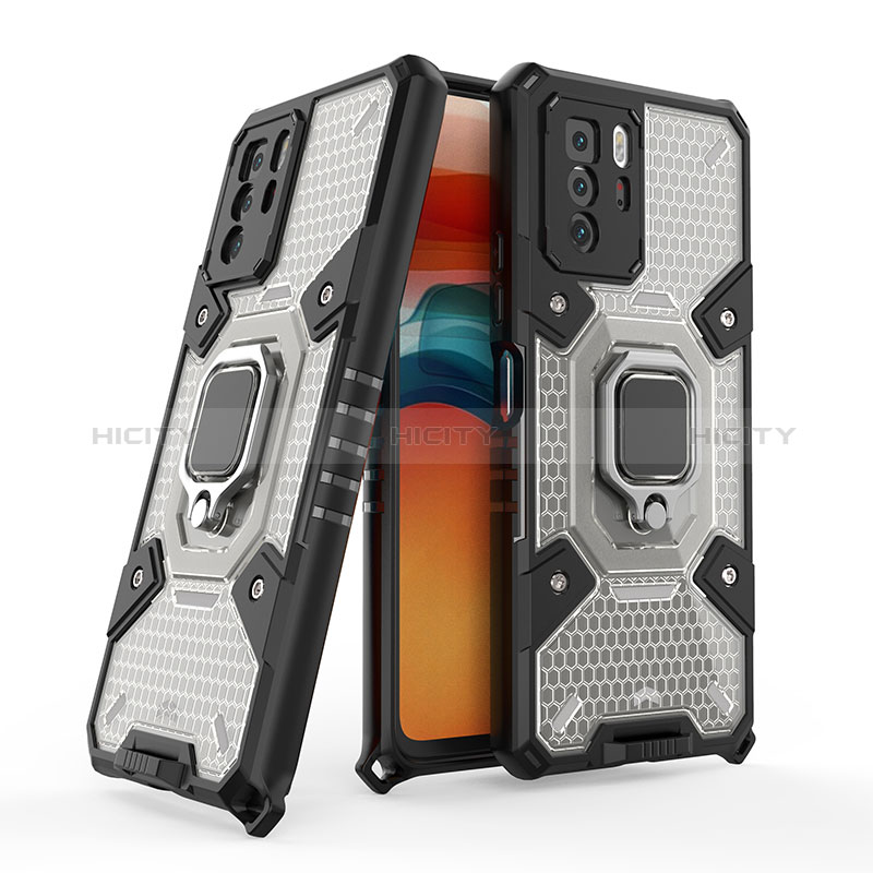 Funda Bumper Silicona y Plastico Mate Carcasa con Magnetico Anillo de dedo Soporte KC4 para Xiaomi Poco X3 GT 5G