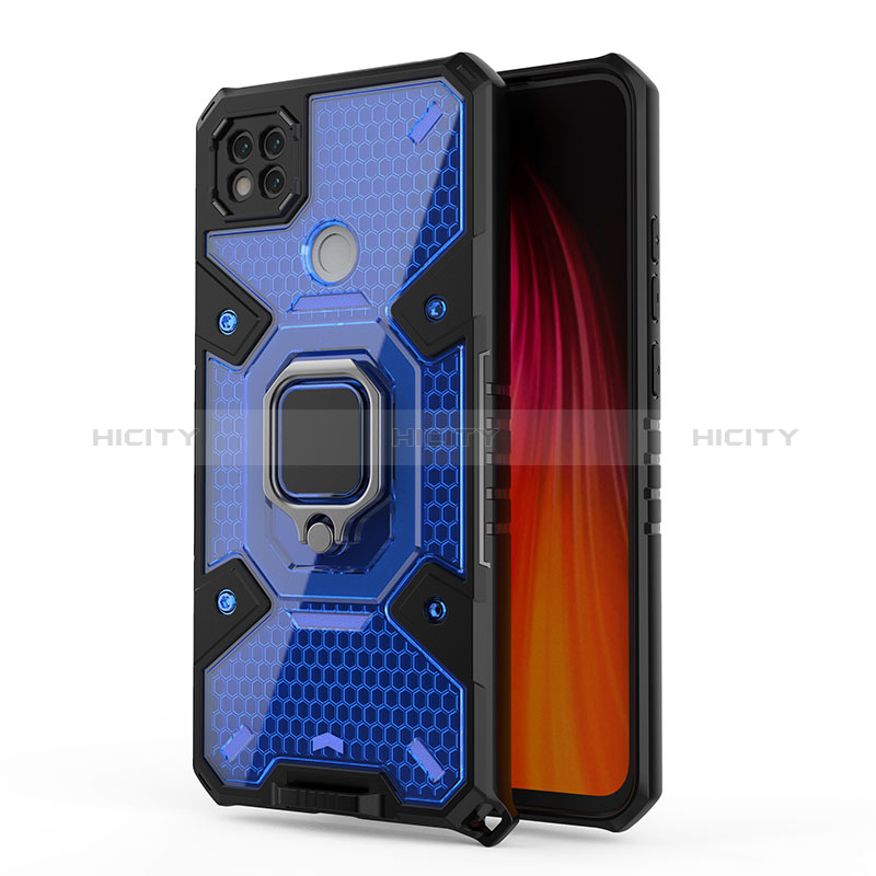 Funda Bumper Silicona y Plastico Mate Carcasa con Magnetico Anillo de dedo Soporte KC4 para Xiaomi Redmi 10A 4G