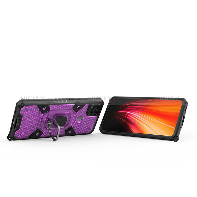 Funda Bumper Silicona y Plastico Mate Carcasa con Magnetico Anillo de dedo Soporte KC4 para Xiaomi Redmi 9 Activ