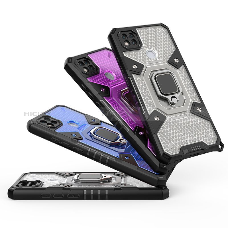 Funda Bumper Silicona y Plastico Mate Carcasa con Magnetico Anillo de dedo Soporte KC4 para Xiaomi Redmi 9C