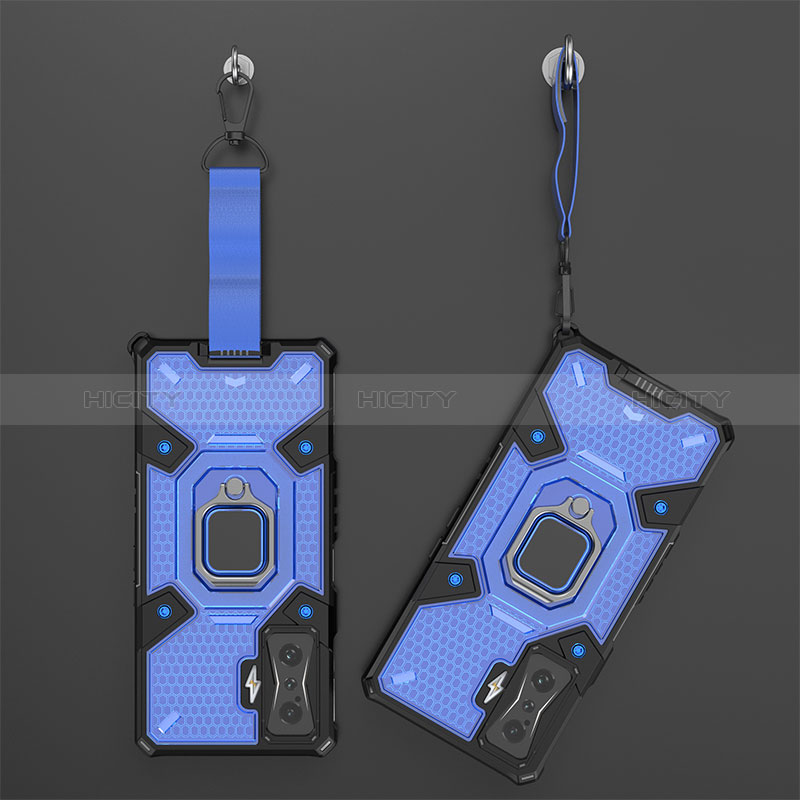 Funda Bumper Silicona y Plastico Mate Carcasa con Magnetico Anillo de dedo Soporte KC4 para Xiaomi Redmi K50 Gaming 5G