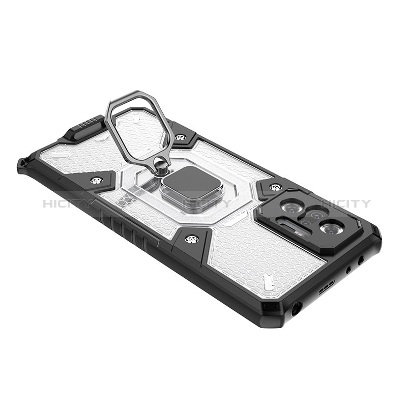 Funda Bumper Silicona y Plastico Mate Carcasa con Magnetico Anillo de dedo Soporte KC4 para Xiaomi Redmi Note 10 Pro Max