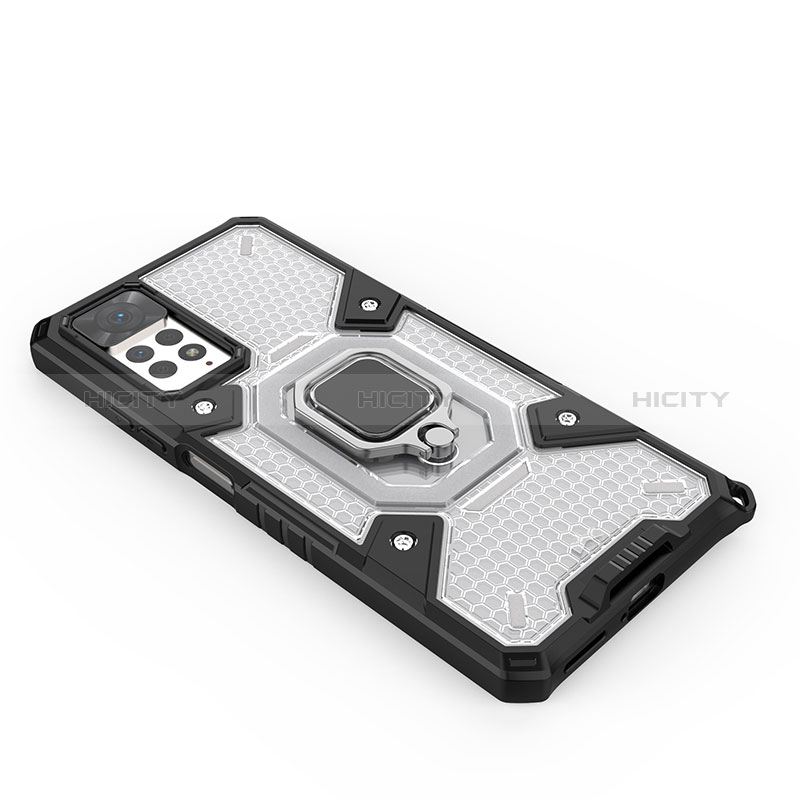 Funda Bumper Silicona y Plastico Mate Carcasa con Magnetico Anillo de dedo Soporte KC4 para Xiaomi Redmi Note 11 Pro 4G