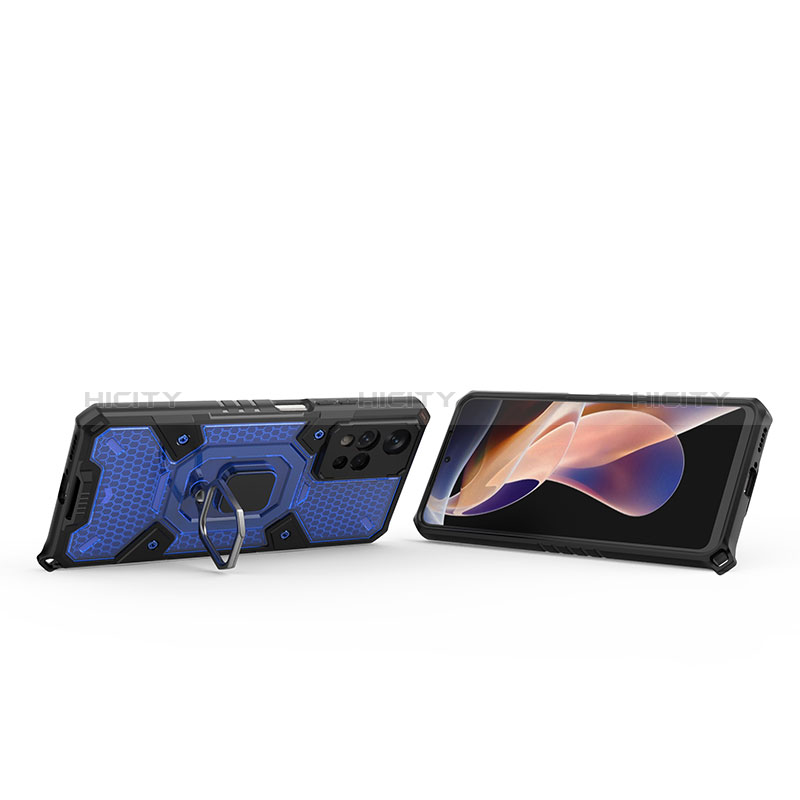 Funda Bumper Silicona y Plastico Mate Carcasa con Magnetico Anillo de dedo Soporte KC4 para Xiaomi Redmi Note 11 Pro+ Plus 5G