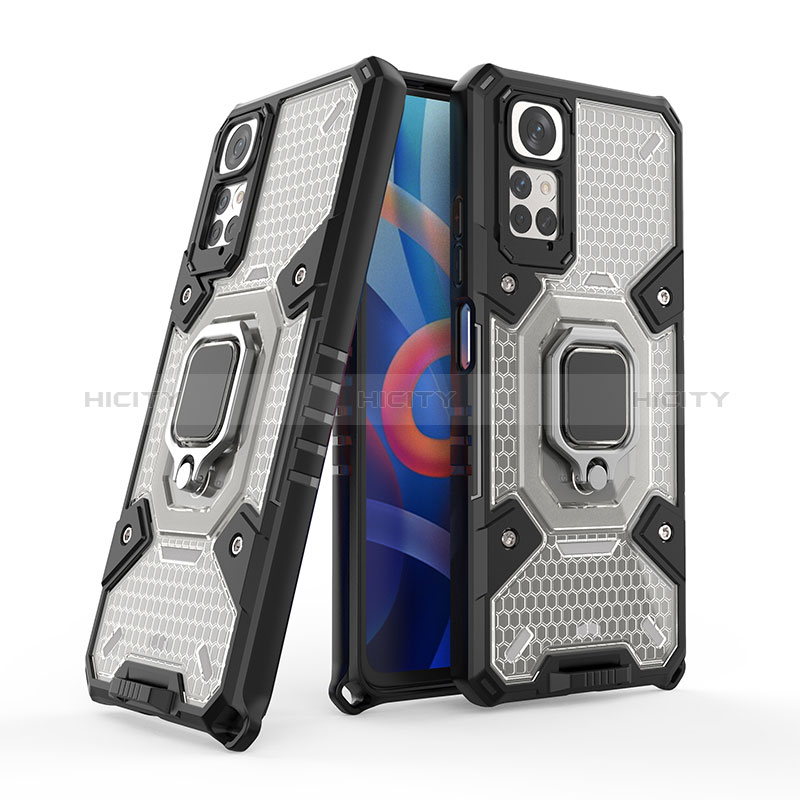 Funda Bumper Silicona y Plastico Mate Carcasa con Magnetico Anillo de dedo Soporte KC4 para Xiaomi Redmi Note 11S 4G