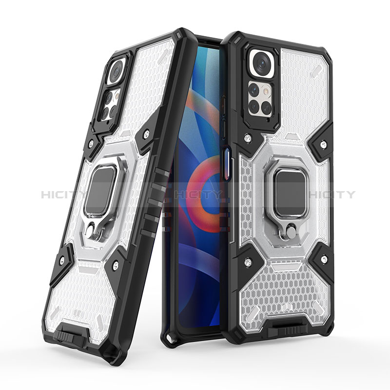 Funda Bumper Silicona y Plastico Mate Carcasa con Magnetico Anillo de dedo Soporte KC4 para Xiaomi Redmi Note 11S 4G