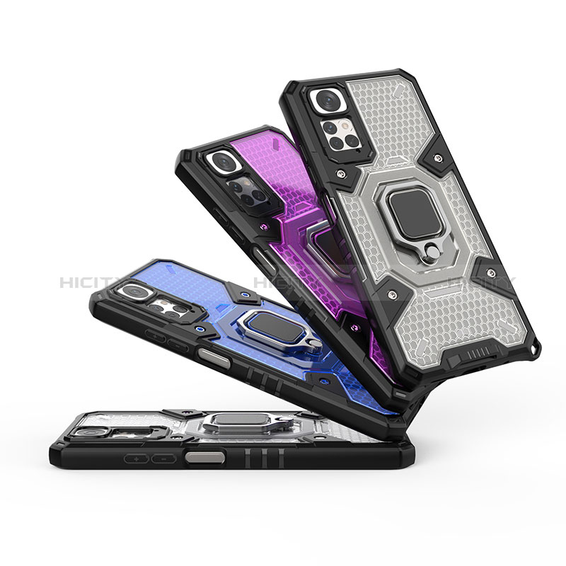 Funda Bumper Silicona y Plastico Mate Carcasa con Magnetico Anillo de dedo Soporte KC4 para Xiaomi Redmi Note 11S 4G