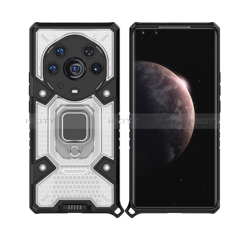 Funda Bumper Silicona y Plastico Mate Carcasa con Magnetico Anillo de dedo Soporte KC5 para Huawei Honor Magic3 Pro+ Plus 5G