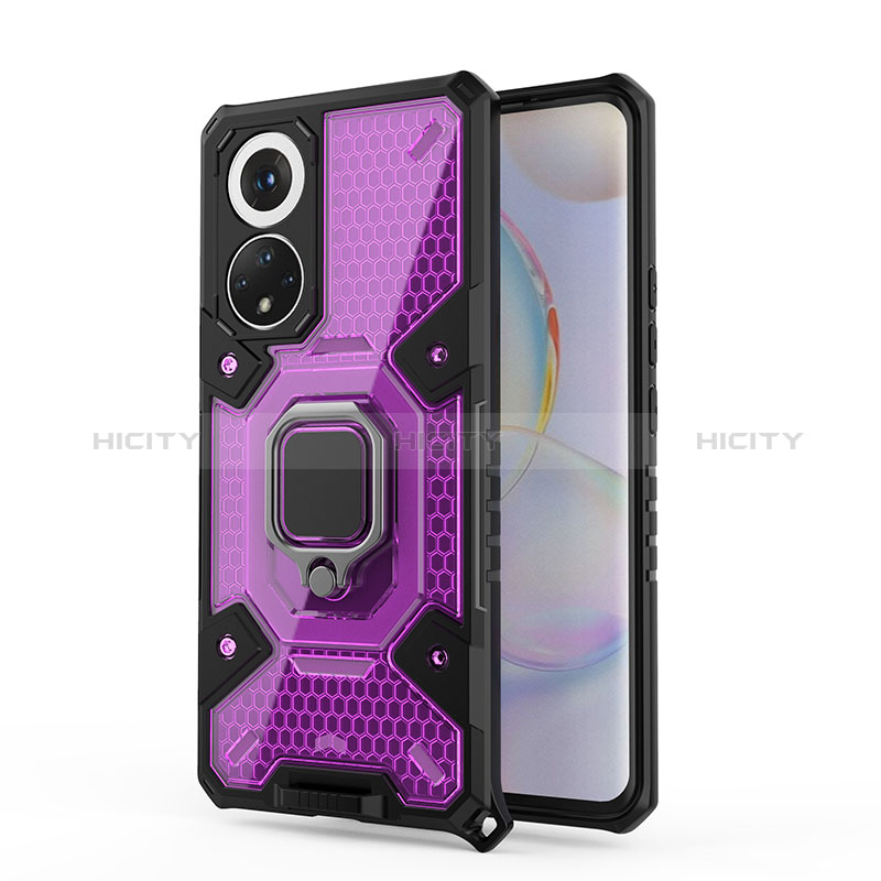 Funda Bumper Silicona y Plastico Mate Carcasa con Magnetico Anillo de dedo Soporte KC5 para Huawei Nova 9