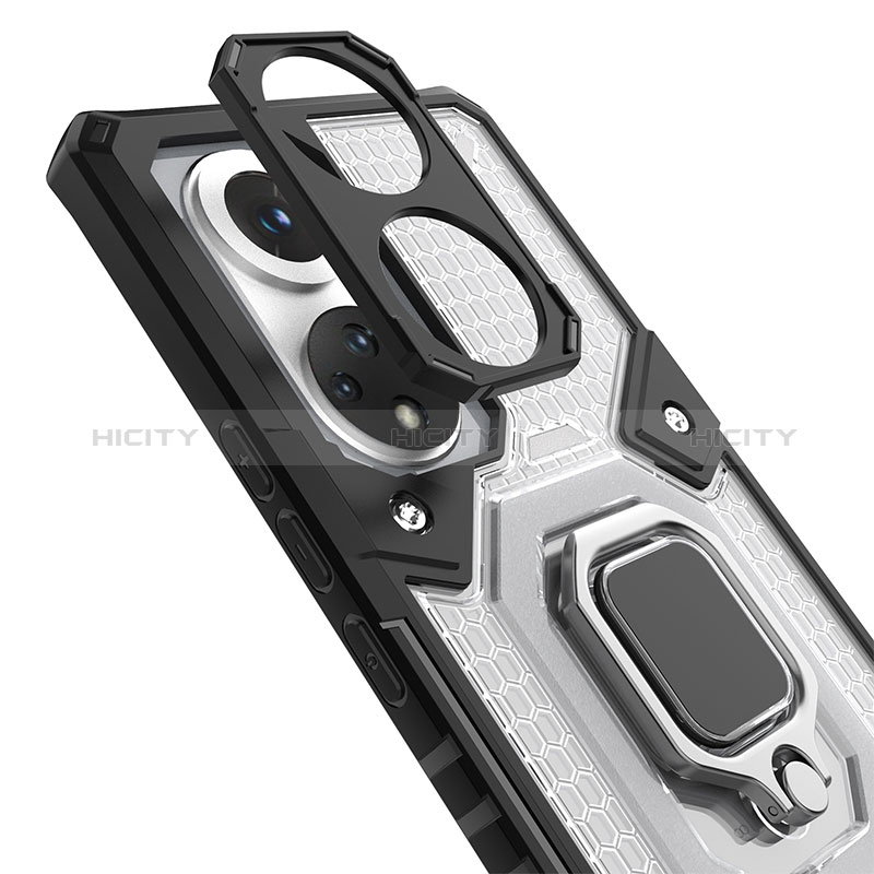 Funda Bumper Silicona y Plastico Mate Carcasa con Magnetico Anillo de dedo Soporte KC5 para Huawei Nova 9 Pro