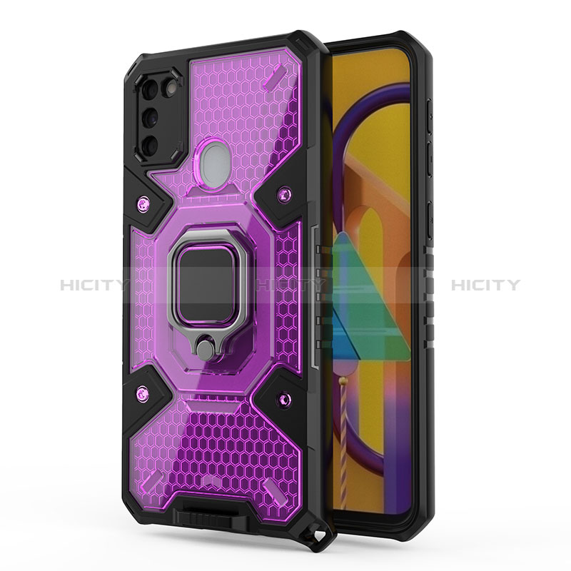 Funda Bumper Silicona y Plastico Mate Carcasa con Magnetico Anillo de dedo Soporte KC5 para Samsung Galaxy M30s