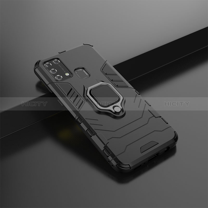 Funda Bumper Silicona y Plastico Mate Carcasa con Magnetico Anillo de dedo Soporte KC6 para Samsung Galaxy M31