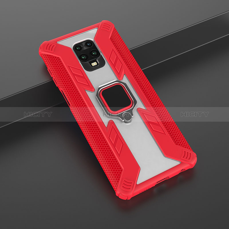 Funda Bumper Silicona y Plastico Mate Carcasa con Magnetico Anillo de dedo Soporte KC6 para Xiaomi Poco M2 Pro