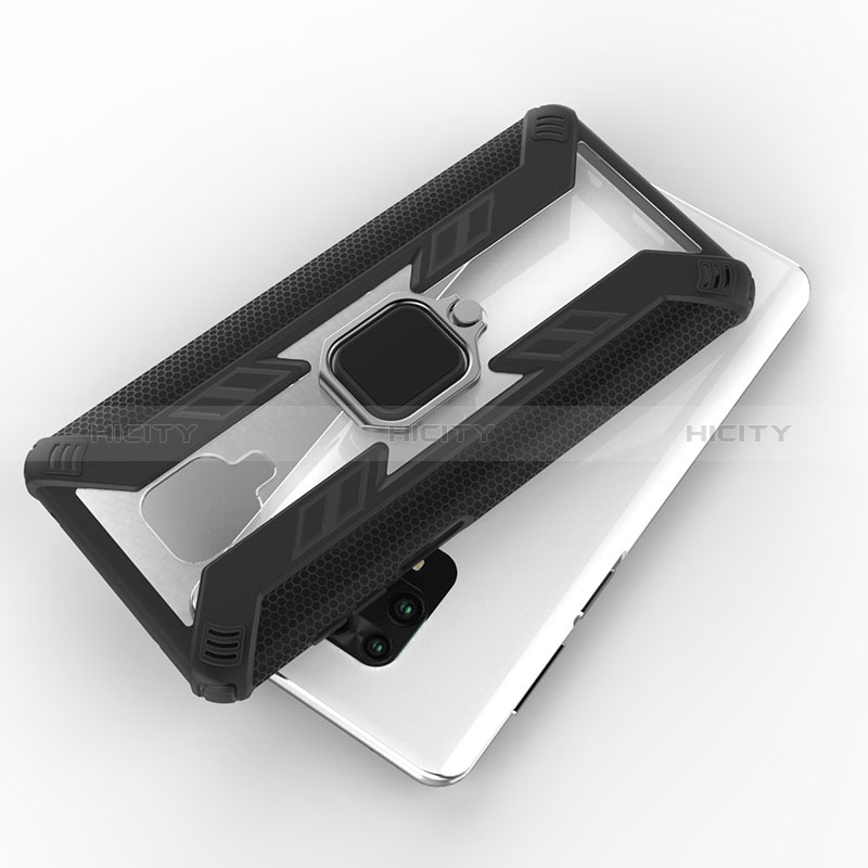 Funda Bumper Silicona y Plastico Mate Carcasa con Magnetico Anillo de dedo Soporte KC6 para Xiaomi Poco M2 Pro