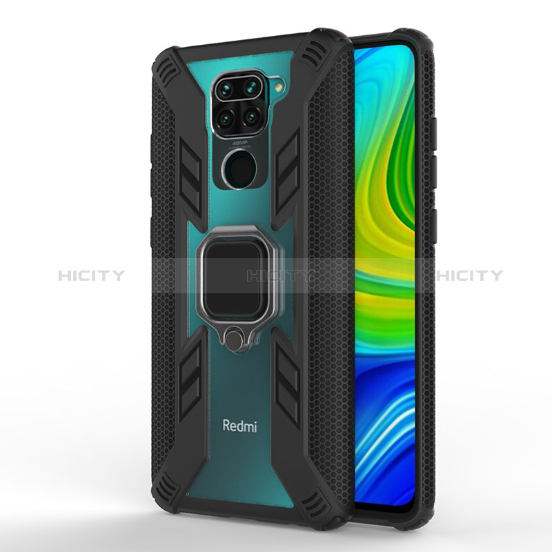 Funda Bumper Silicona y Plastico Mate Carcasa con Magnetico Anillo de dedo Soporte KC6 para Xiaomi Redmi Note 9