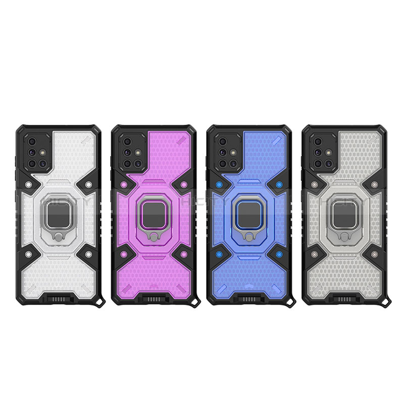 Funda Bumper Silicona y Plastico Mate Carcasa con Magnetico Anillo de dedo Soporte KC7 para Samsung Galaxy A71 4G A715