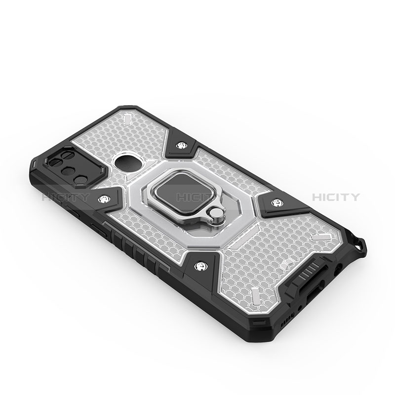 Funda Bumper Silicona y Plastico Mate Carcasa con Magnetico Anillo de dedo Soporte KC7 para Samsung Galaxy M21