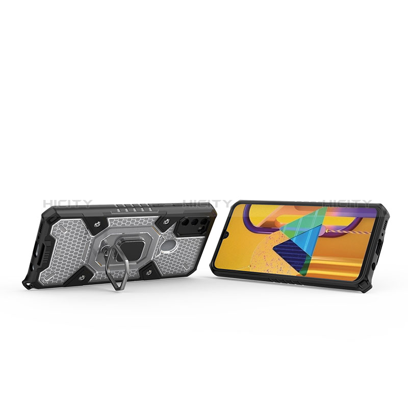 Funda Bumper Silicona y Plastico Mate Carcasa con Magnetico Anillo de dedo Soporte KC7 para Samsung Galaxy M30s