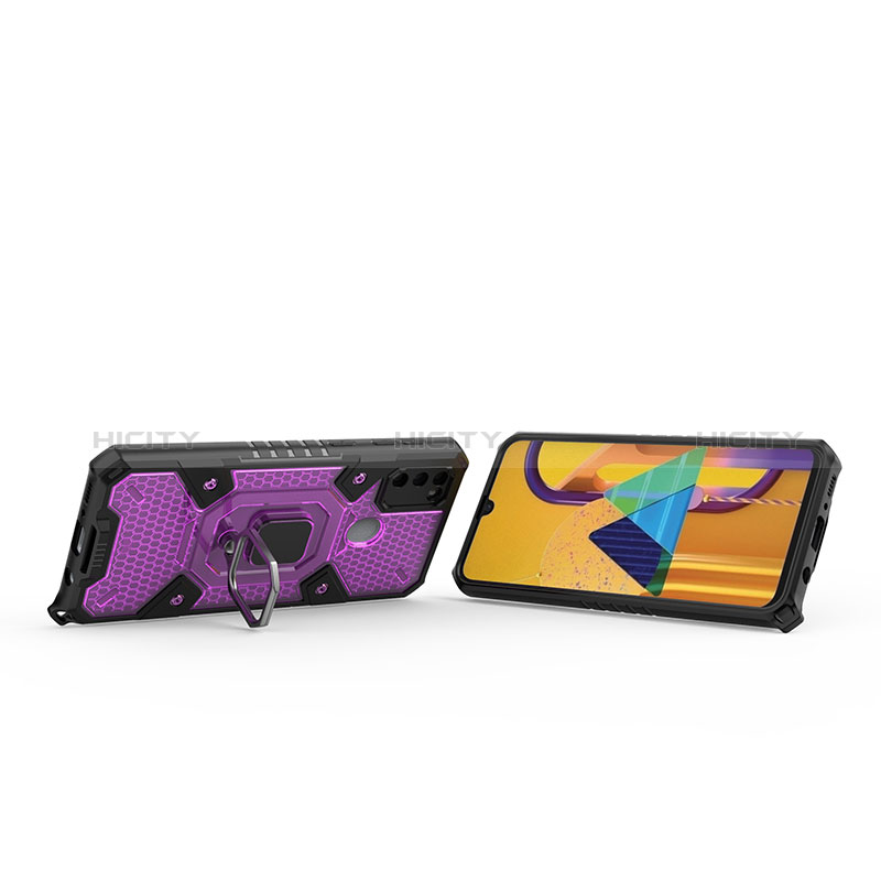 Funda Bumper Silicona y Plastico Mate Carcasa con Magnetico Anillo de dedo Soporte KC7 para Samsung Galaxy M30s