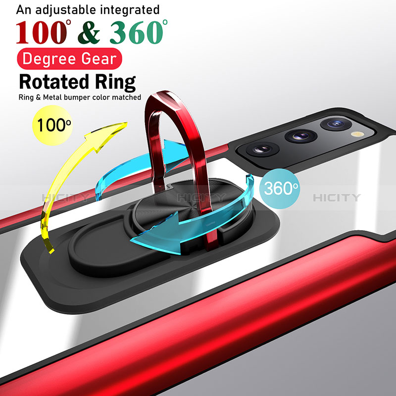 Funda Bumper Silicona y Plastico Mate Carcasa con Magnetico Anillo de dedo Soporte LK1 para Samsung Galaxy S20 FE 4G