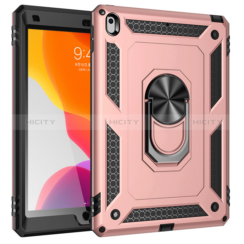 Funda Bumper Silicona y Plastico Mate Carcasa con Magnetico Anillo de dedo Soporte MQ1 para Apple iPad 10.2 (2019)