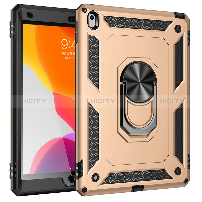 Funda Bumper Silicona y Plastico Mate Carcasa con Magnetico Anillo de dedo Soporte MQ1 para Apple iPad 10.2 (2019)