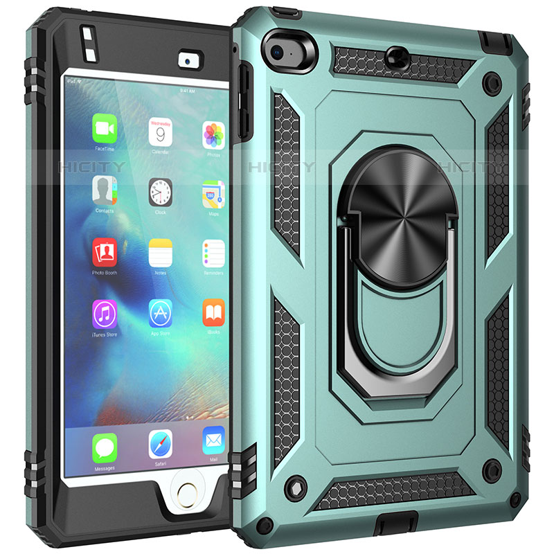 Funda Bumper Silicona y Plastico Mate Carcasa con Magnetico Anillo de dedo Soporte MQ1 para Apple iPad Mini 5 (2019)