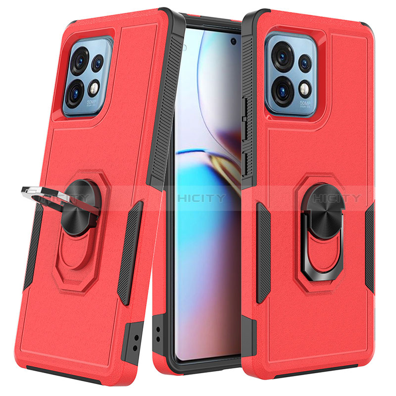 Funda Bumper Silicona y Plastico Mate Carcasa con Magnetico Anillo de dedo Soporte MQ1 para Motorola Moto Edge 40 Pro 5G