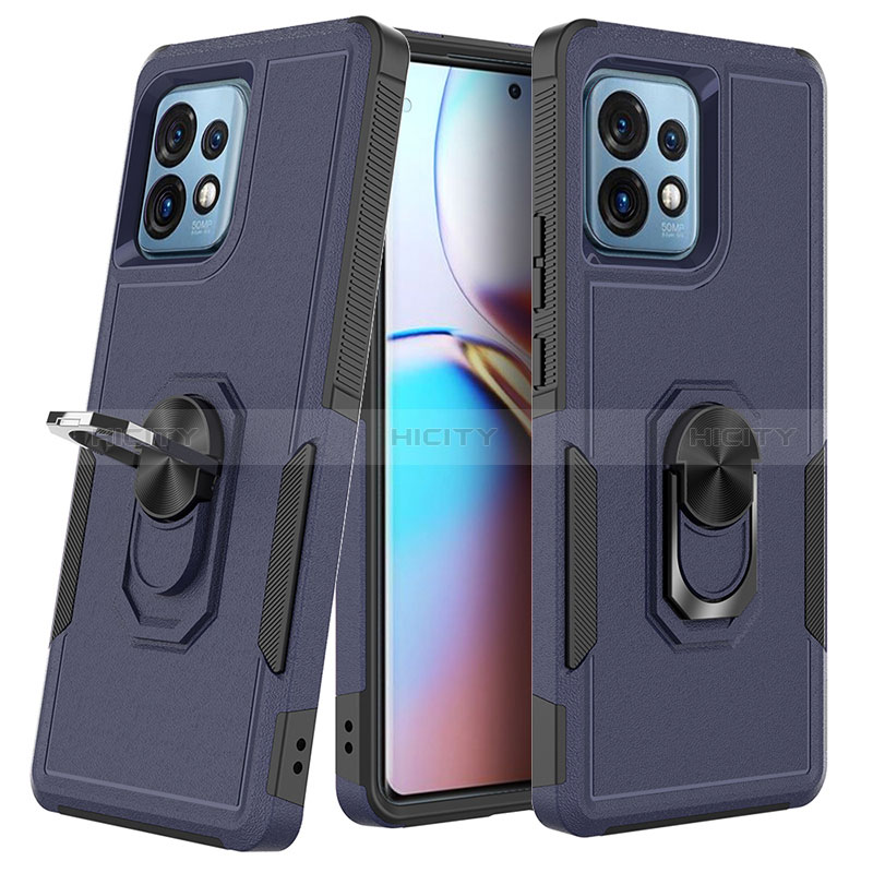 Funda Bumper Silicona y Plastico Mate Carcasa con Magnetico Anillo de dedo Soporte MQ1 para Motorola Moto Edge 40 Pro 5G