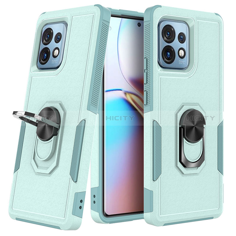 Funda Bumper Silicona y Plastico Mate Carcasa con Magnetico Anillo de dedo Soporte MQ1 para Motorola Moto Edge 40 Pro 5G