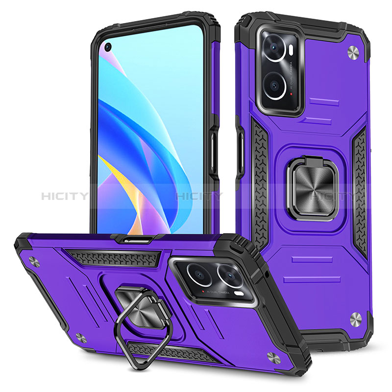 Funda Bumper Silicona y Plastico Mate Carcasa con Magnetico Anillo de dedo Soporte MQ1 para Oppo A36