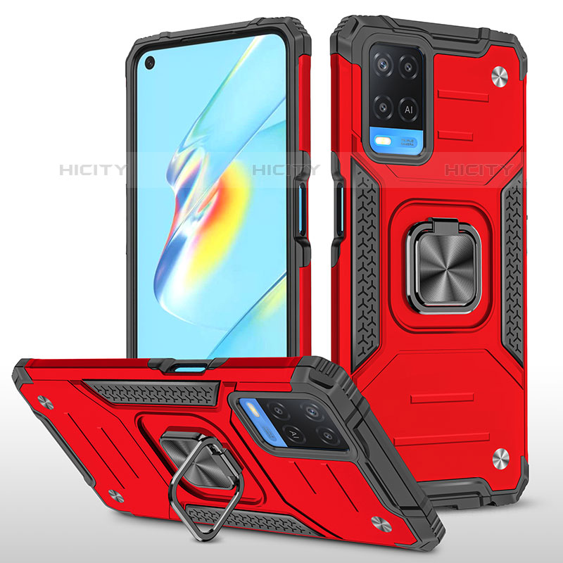 Funda Bumper Silicona y Plastico Mate Carcasa con Magnetico Anillo de dedo Soporte MQ1 para Oppo A54 4G