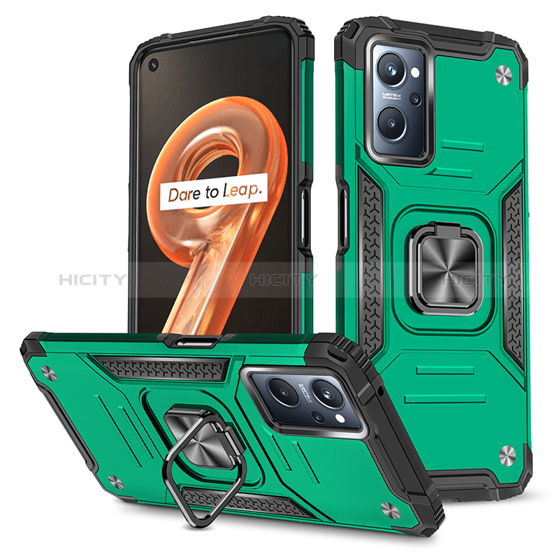 Funda Bumper Silicona y Plastico Mate Carcasa con Magnetico Anillo de dedo Soporte MQ1 para Oppo A96 4G