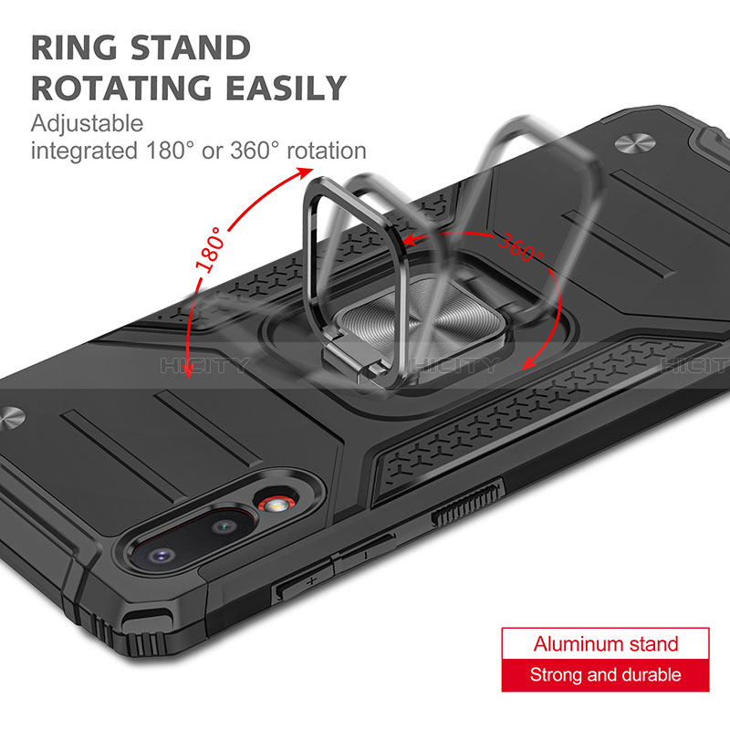 Funda Bumper Silicona y Plastico Mate Carcasa con Magnetico Anillo de dedo Soporte MQ1 para Samsung Galaxy A02